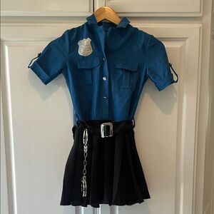 Kids Police Costume Dress with Hat Size: M